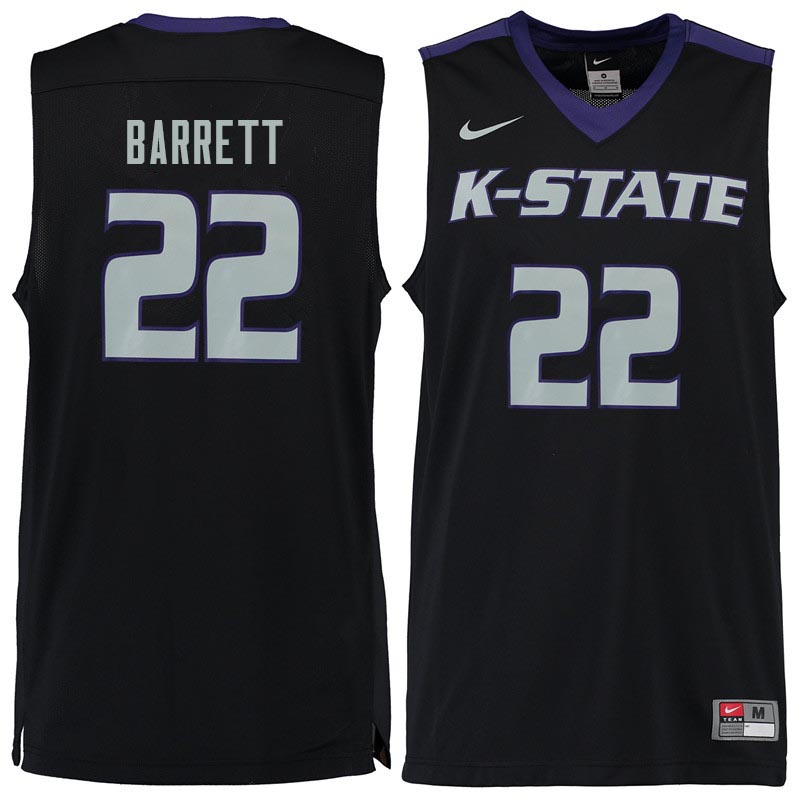 Men #22 Ernie Barrett Kansas State Wildcats College Basketball Jerseys Sale-Black - Click Image to Close